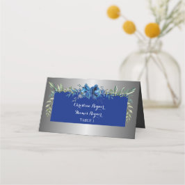 Zilveren bloemblaadjes van liefde gevouwen plaats  plaatskaartje