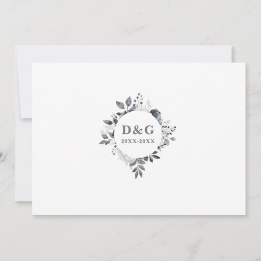 Zilveren Bloemen 25ste bruiloft Jubileum Foto Kaart (Achterkant)