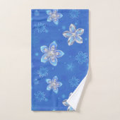Zilveren Bloemen Bad Handdoek (Handdoek)