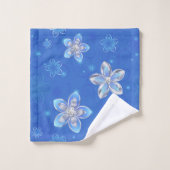 Zilveren Bloemen Bad Handdoek (Wasdoekje)