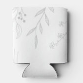 Zilveren Bloemen Boho Bruiloft Blikjeskoeler (Achterkant)