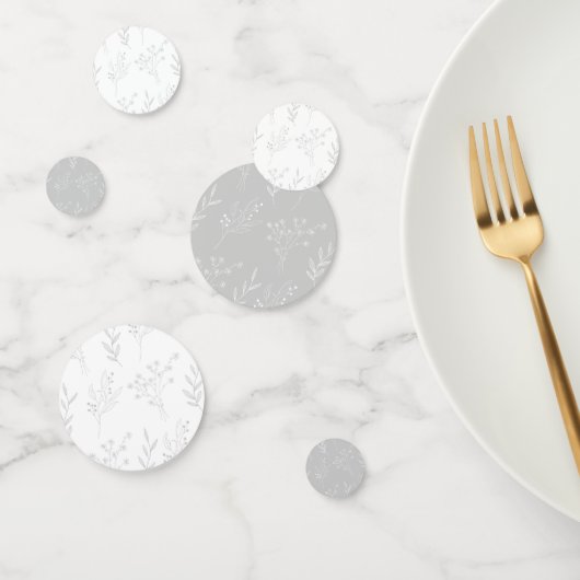 Zilveren Bloemen Boho Bruiloft Confetti (Groep)