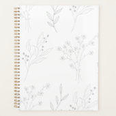 Zilveren Bloemen Boho Bruiloft Planner (Voorkant)