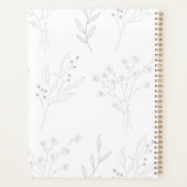 Zilveren Bloemen Boho Bruiloft Planner (Achterkant)