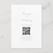 Zilveren Bloemen Border Bruiloft Informatiekaartje (Voorkant)