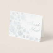 Zilveren Bloemen Dank Je Folie Kaarten (Voorkant)