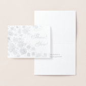 Zilveren Bloemen Dank Je Folie Kaarten (Display)