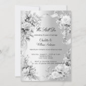 Zilveren bloemen huwelijksgelofte vernieuwing kaart (Voorkant)