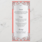 Zilveren Bloemen Kant Ontwerp Trouwprogramma Programmakaart (Achterkant)