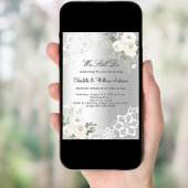 Zilveren Bloemen Lace Gelofte Vernieuwing bruiloft Kaart