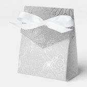 Zilveren Bloemen Lace Wedding Bedankdoosjes (Voorkant Zijde)