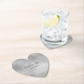 Zilveren Bloemen Lace Wedding Kartonnen Onderzetters (Insitu)