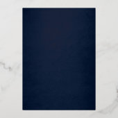 Zilveren Bloemen Marine Vlinder Jongen Doop Folie Uitnodiging (Achterkant)