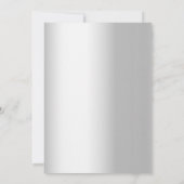 Zilveren bloemen monochroom bruiloft kaart (Achterkant)