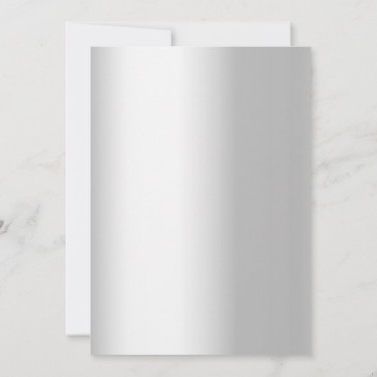 Zilveren bloemen monochroom bruiloft kaart (Achterkant)