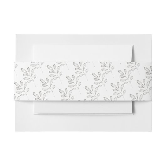 Zilveren Bloemen Uitnodigingen Wikkel (Voorkant Voorbeeld)