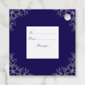 Zilveren  Bloemen Wedding Favoriet Labels (Achterkant)