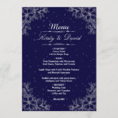 Zilveren  bloemenbruiloft menu (Voorkant)