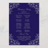 Zilveren  bloemenbruiloft programmakaart (Achterkant)