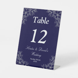 Zilveren bloemenbruiloft reclamebord met voetstuk