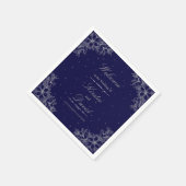 Zilveren bloemenbruiloft servet (Hoek)