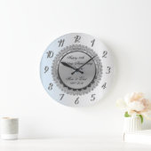 Zilveren bloemendiamant 25e trouwdag grote klok (Huis)