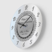 Zilveren bloemendiamond25e huwelijksverjaardag grote klok (Hoek)