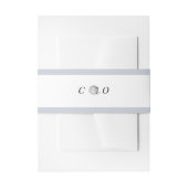 Zilveren bloemengrijs monogram minimalistische bru uitnodigingen wikkel (Voorkant Voorbeeld)