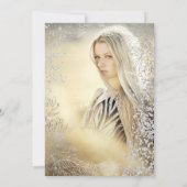 Zilveren bloemenmarineblauw foto Tiara Quinceañera Kaart (Achterkant)