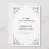 Zilveren  bloemhoeken tiara minimalist kaart (Achterkant)