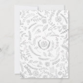 Zilveren Bloemige Bladeren Rustieke Trouw Uitnodig Kaart (Achterkant)
