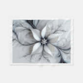 Zilveren Bloemige Elegantie Deken (Voorkant (Horizontaal))