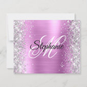 Zilveren Bloemige Lavendel Glam Monogram 40e Verja (Achterkant)