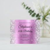 Zilveren Bloemige Lavendel Glam Monogram 40e Verja (Staand voorkant)