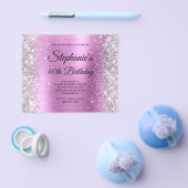Zilveren Bloemige Lavendel Glam Monogram 40e Verja Flyer (Enkel)