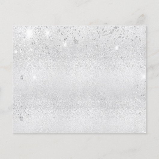 Zilveren bloemige verjaardagsfeest save the date k (Achterkant)