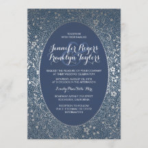 Zilveren bloemige vintage marine trouwkaarten