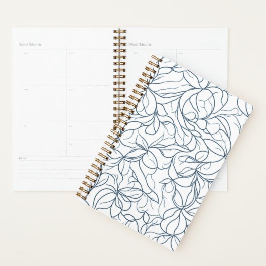 Zilveren bloemmotief planner (Display)