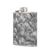 Zilveren Bloesem Elegantie Print (AI + Human) Heupfles (Links)