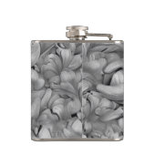 Zilveren Bloesem Elegantie Print (AI + Human) Heupfles (Achterkant)