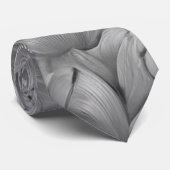 Zilveren Bloesem Elegantie Print (AI + Human) Stropdas (Opgerold)