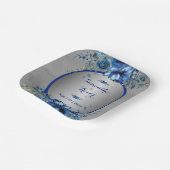 Zilveren bloesems Elegante bruiloft Papieren Bordje (Gebogen)