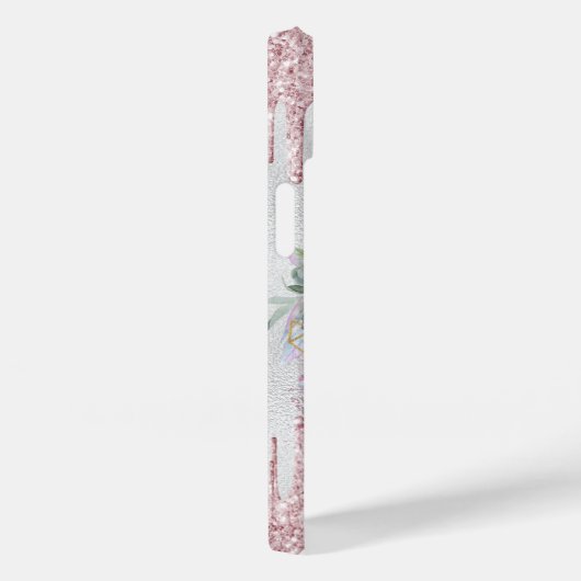 Zilveren blush roze bloemenhart naam Case-Mate iPhone case (Achterkant / Rechts)