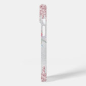 Zilveren blush roze bloemenhart naam Case-Mate iPhone case (Achterkant / Links)