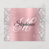 Zilveren Blush Roze Glam Monogram 40e Verjaardag Flyer (Achterkant)