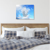zilveren boeddha in de lucht canvas afdruk (Insitu (Slaapkamer))