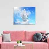 zilveren boeddha in de lucht canvas afdruk (Insitu (Woonkamer))