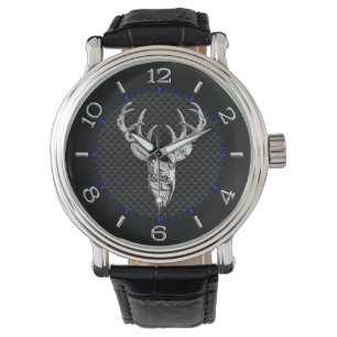 Zilveren Bok op het Decor van de Vezel van de Horloge