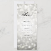 Zilveren Bokeh 70e verjaardagsprogramma menu Kaart (Achterkant)