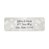 Zilveren Bokeh Elegant aangepaste bruiloft Etiket (Voorkant)